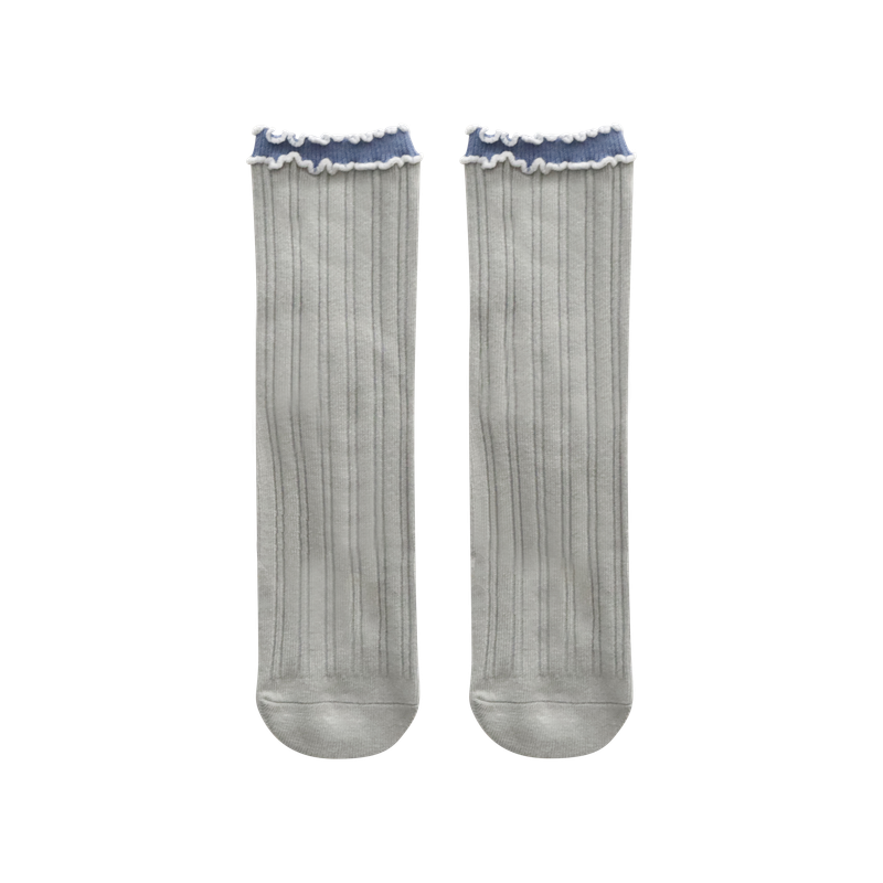 [2EA 1SET] RETRO FRILL RIB SOCKS