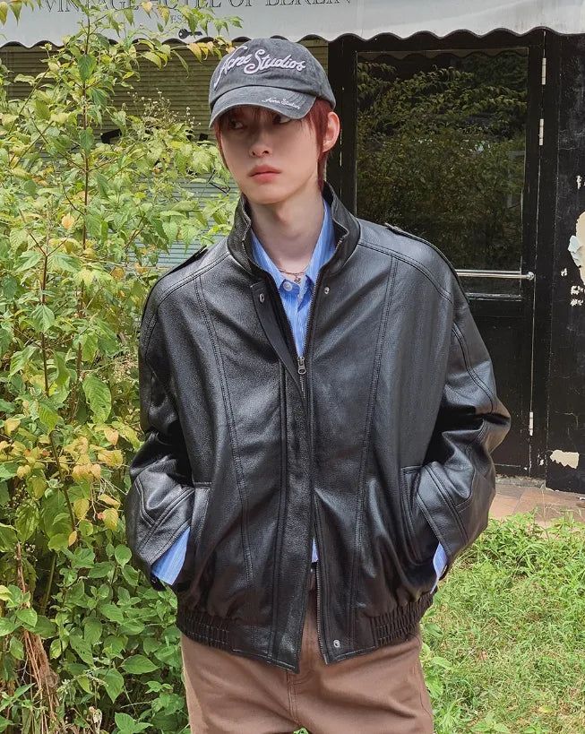 Raoul High-Neck Leather Jacket