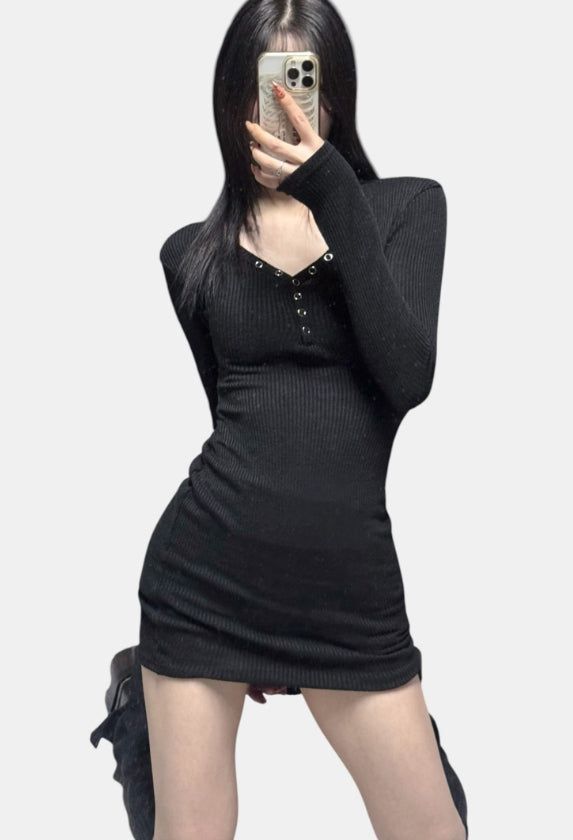 EEUN（イウン）の「Slim snap rib one piece（Dresses）」