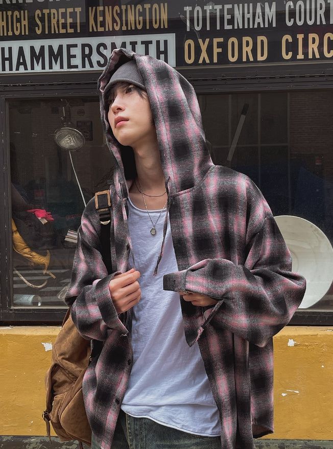 Kant Check Hooded Shirt