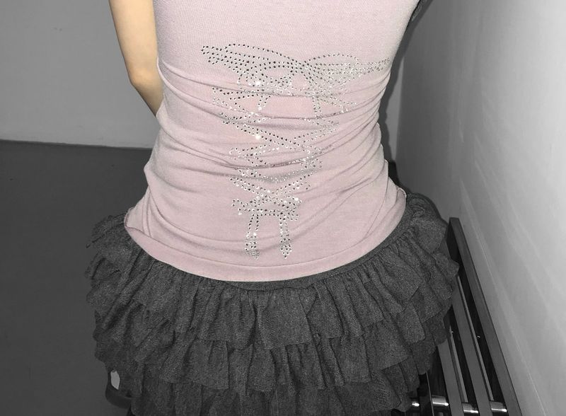 back hot piece corset top(3 color)