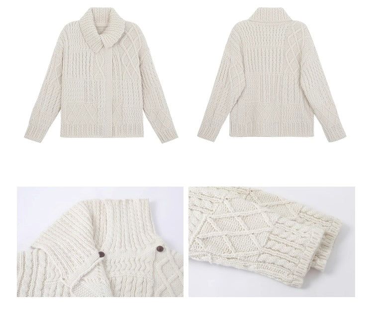 Wool Flow Warm Knit Cardigan