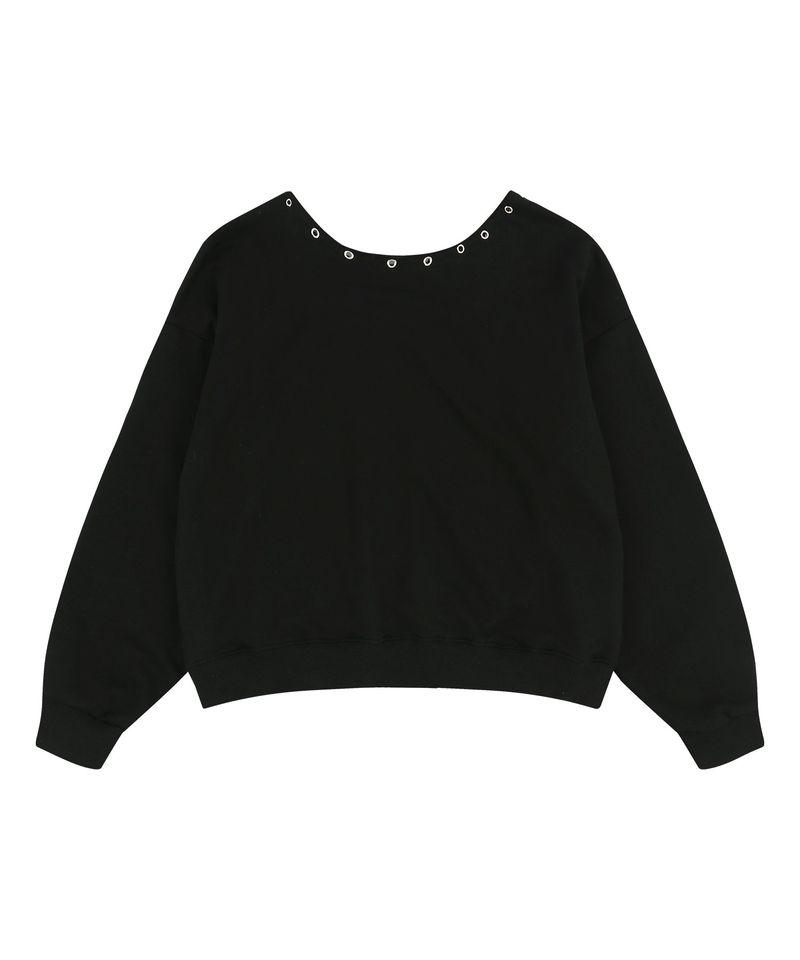 Gothic One-Shoulder Sweatshirt - Black