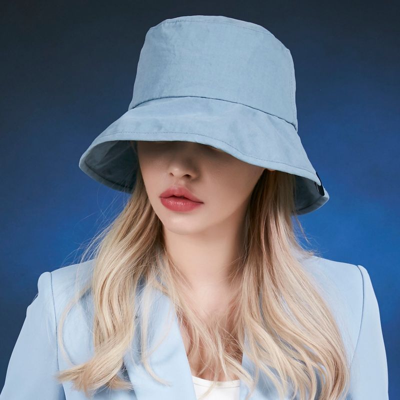 Wide brim wash bucket hat BLUE