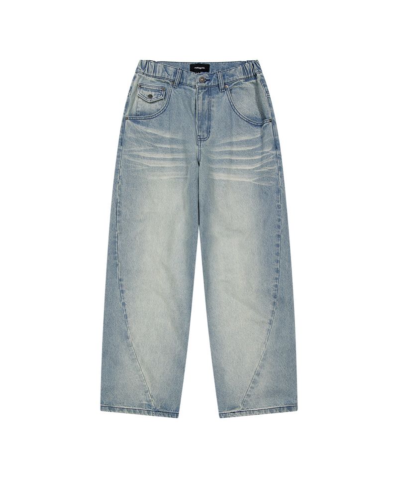 WASHED POCKET DENIM PANTS_BLUE