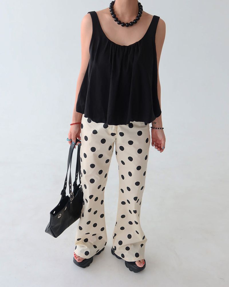 Dot Polka Dot Bootcut Long Pants