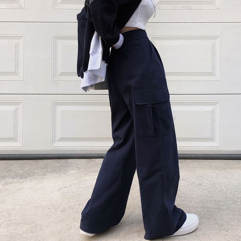 [BELLIDE MADE] suede pocket wide cargo pants