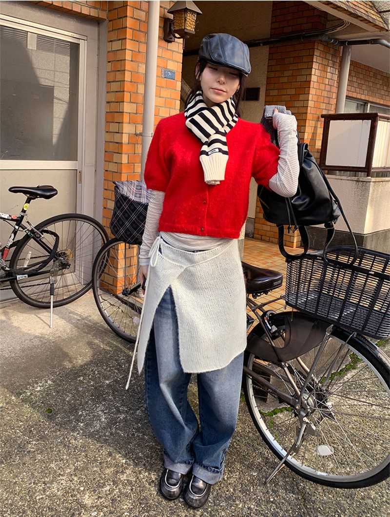 KNIT STRIPE MUFFLER (2C)
