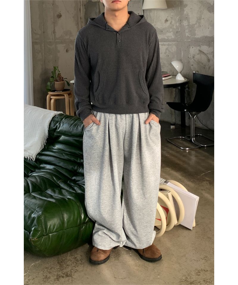 Henley neck crop hoodie