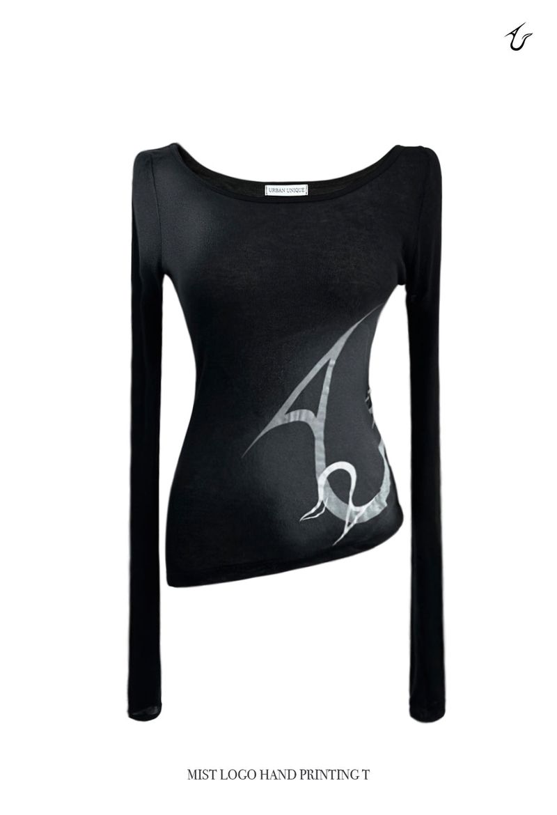 URBAN UNIQUE（アーバンユニーク）の「mist logo hand printing T(black)（Tops）」