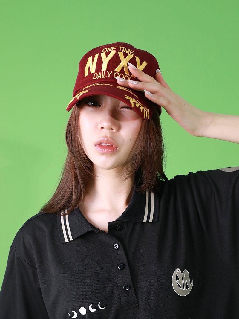 NYXX（エヌワイエックスエックス）の「NYX SLOGAN BALL CAP (BURGUNDY)（Hats）」