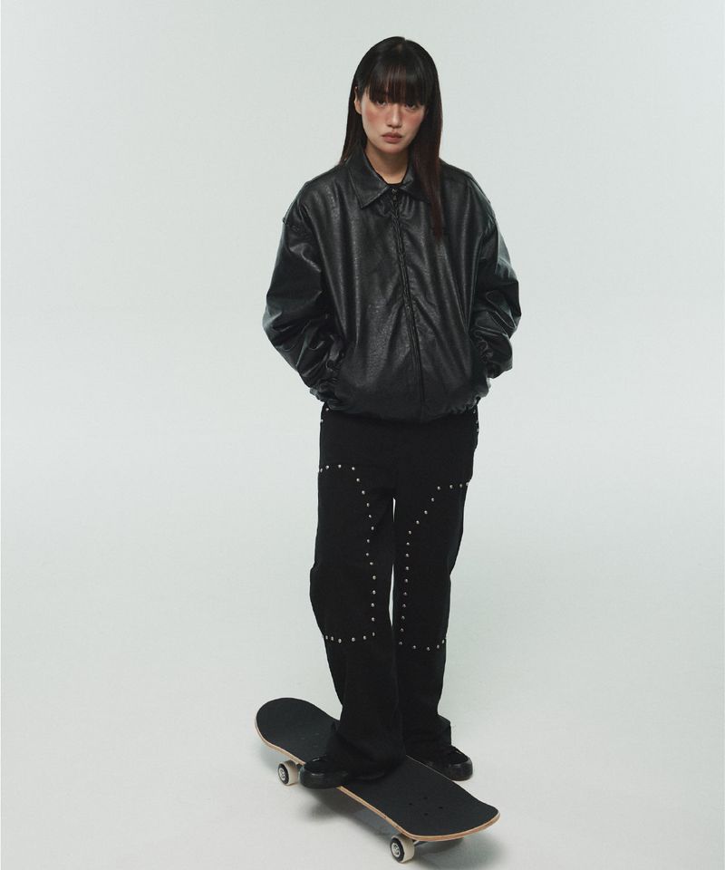 ITZ MINI LOGO VEGAN LEATHER JACKET