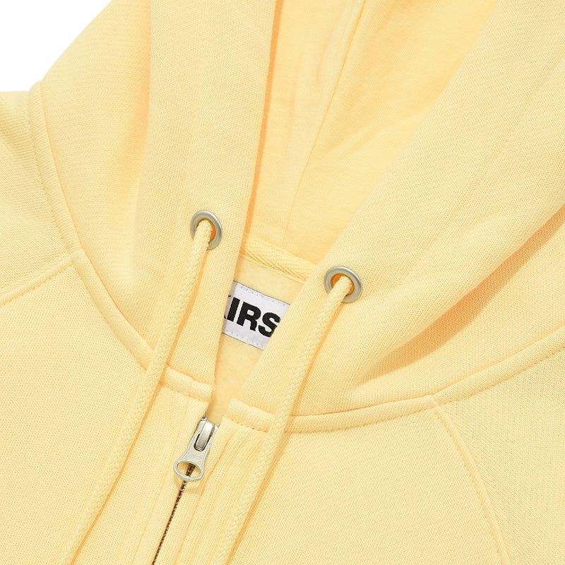 DOODLE CHERRY CIRCLE LOGO NAPPING HOODIE ZIP UP [YELLOW]