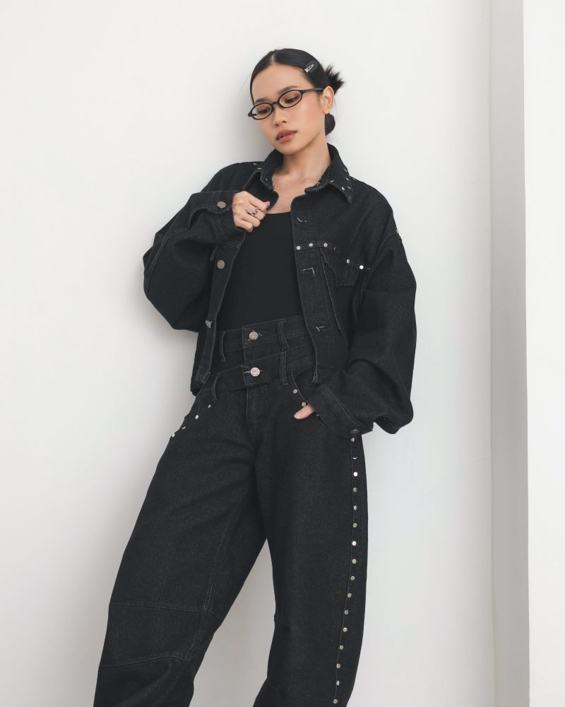 Oversized Rivet Denim Jacket
