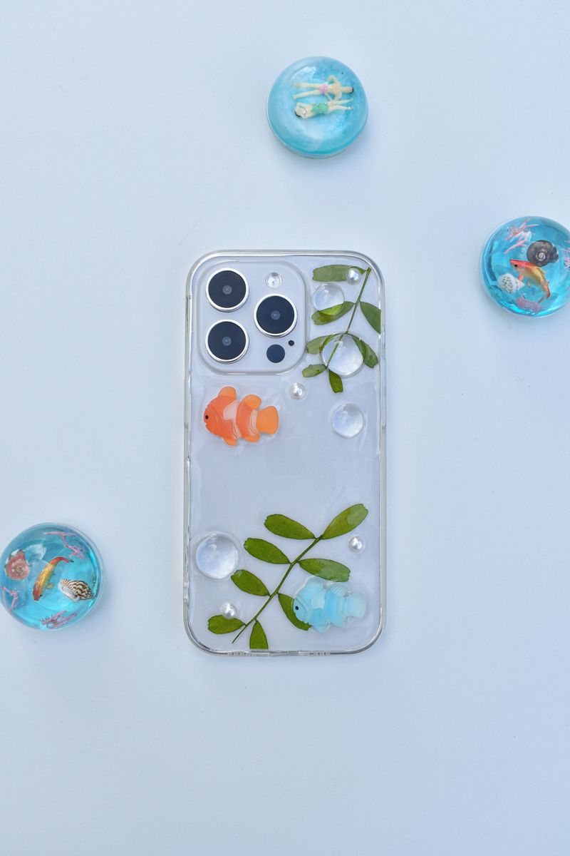 [made] Sea fish bush resin phone case