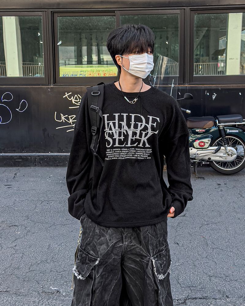 Hide Chic Oversized Knit Long Sleeve T-Shirt