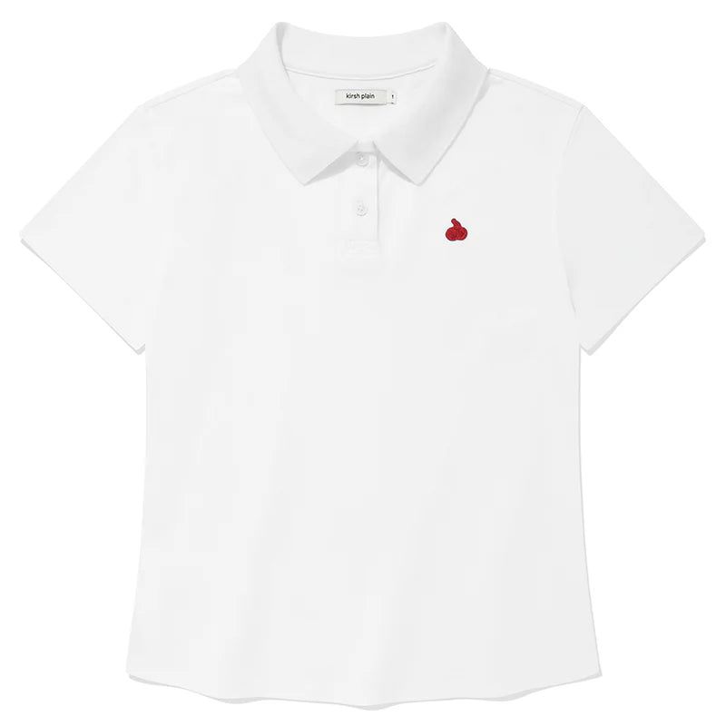 KIRSH PLAIN SLIM FIT PIQUE T-SHIRT - WHITE 