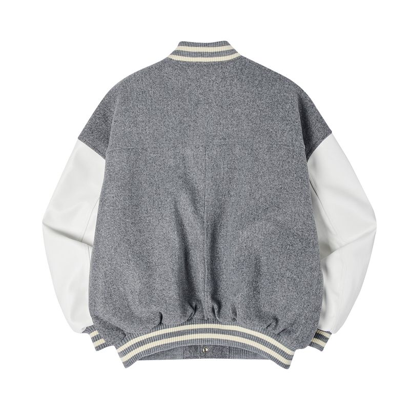 Super balloon wool varsity jacket Melange Gray