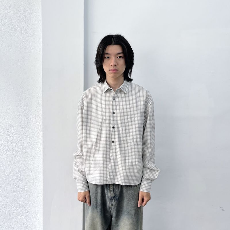 Urban Functional Cropped Plaid Shirt