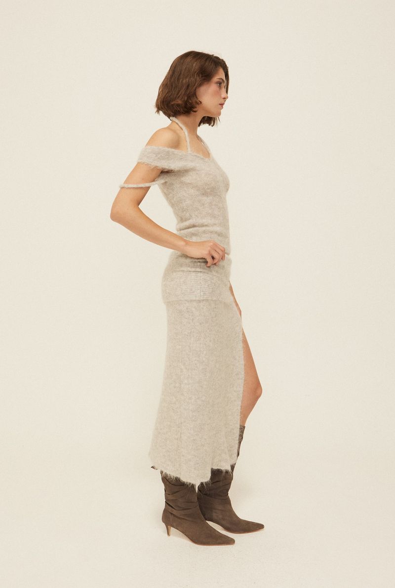 Mocha slit skirt