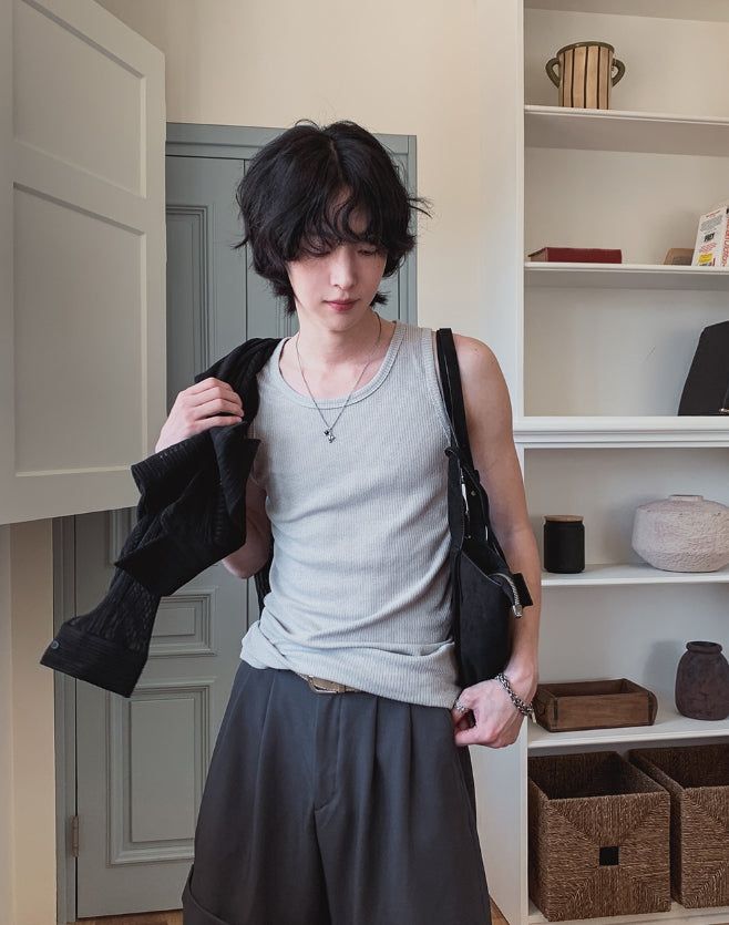 2PLAN(ツープラン)の「Leaders Rib Loose Fit Sleeveless(Tops)」
