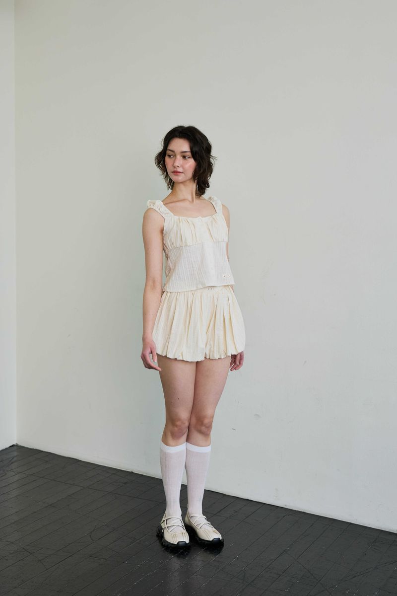 CUDDLY BALLOON SKIRT PANTS / BEIGE