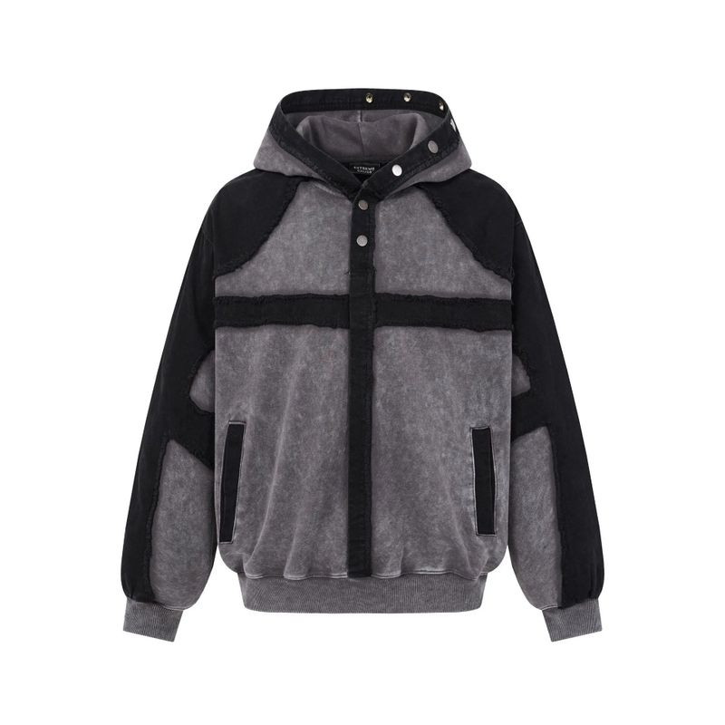 Jade Washed Panel Hood Jumper