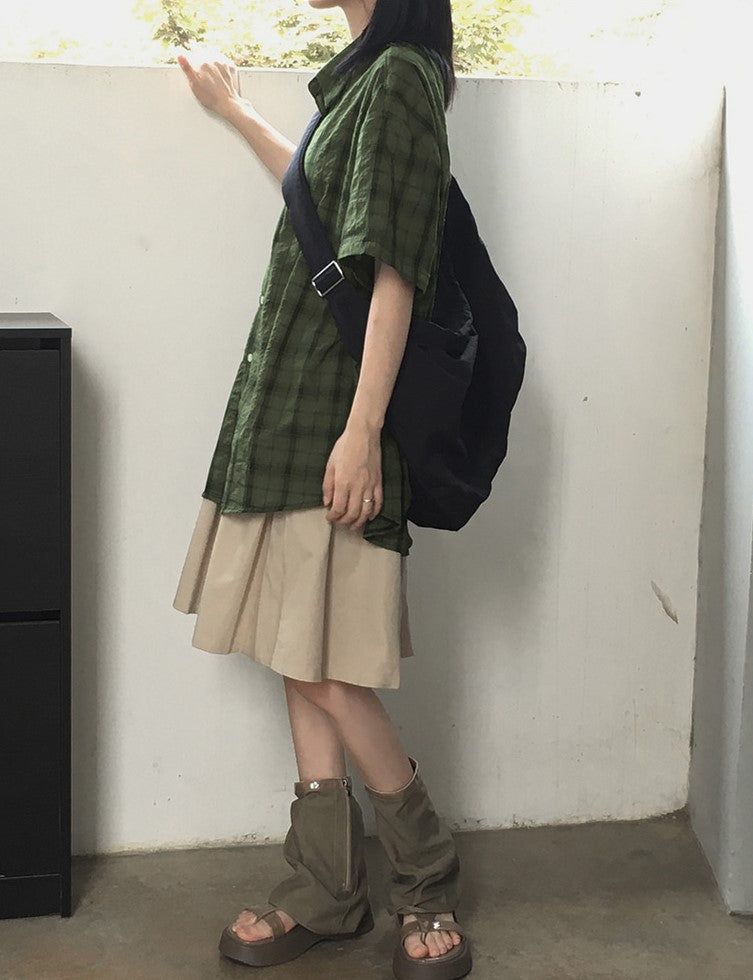 garden checkered short sleeve shirt