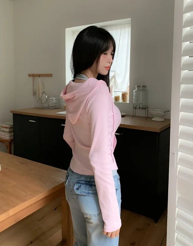 Shiff Ribbed Banding Bootcut Denim Pants