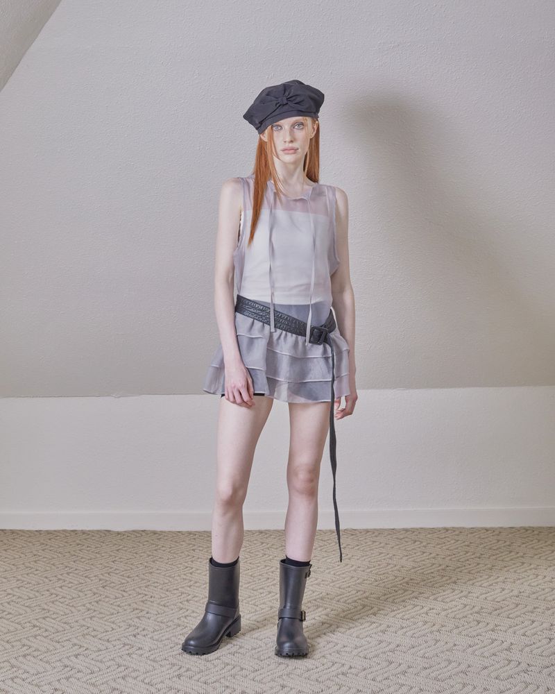 glitter sheer unbalance layered op