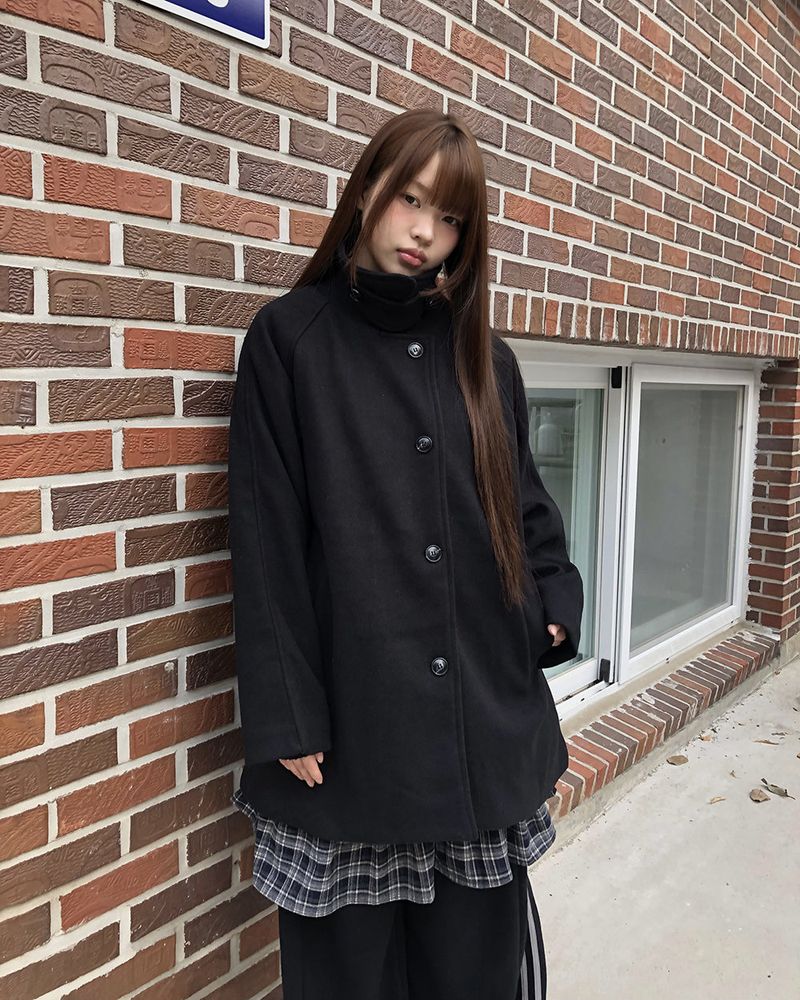 Foru High Neck Turtleneck Midi Coat