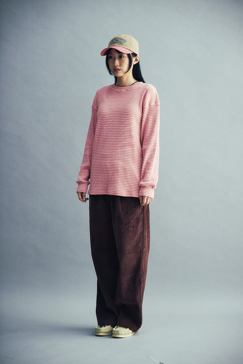 Stripe Long Sleeve Tee (Pink/Beige)