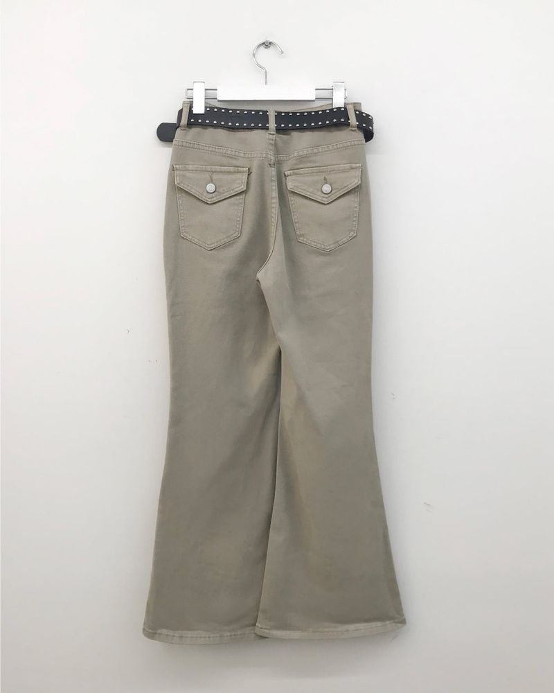 [SET]Arden bootcut pants + belt (3color)