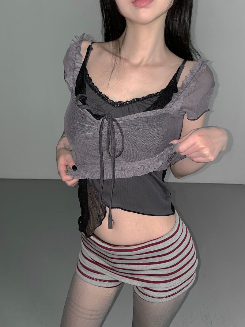 THEAIRTOWN（ザエアータウン）の「mikasa mesh top (3 color)（Tops）」