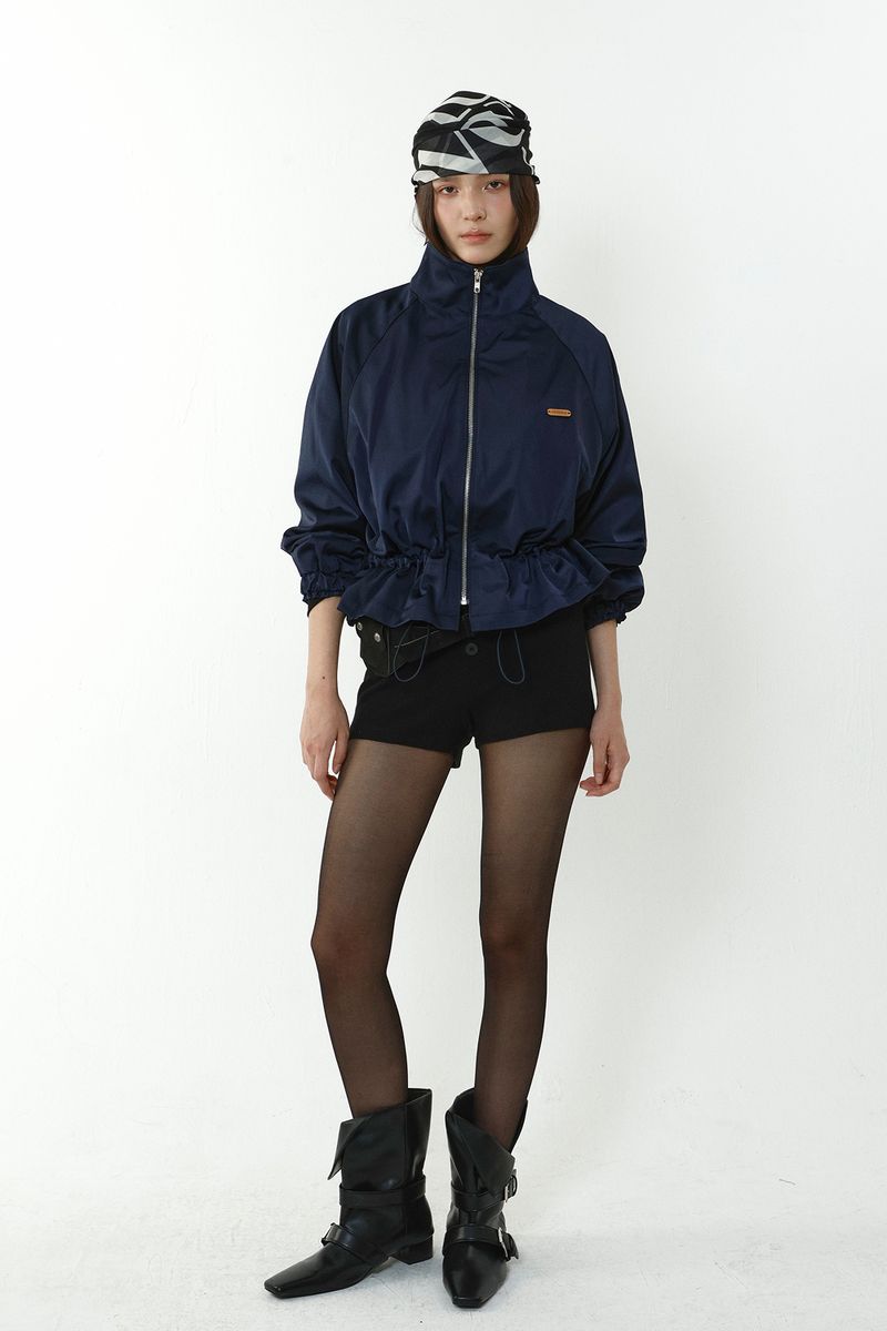 BALLOON HIGH-NECK JUMPER_NAVY