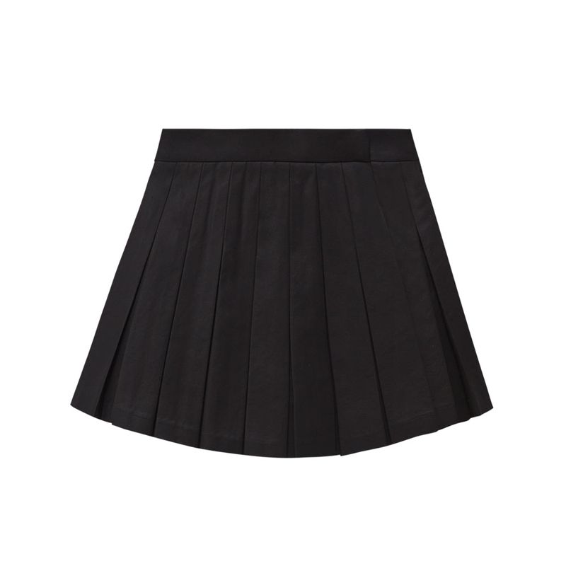 Wrap-front pleated mini skirt
