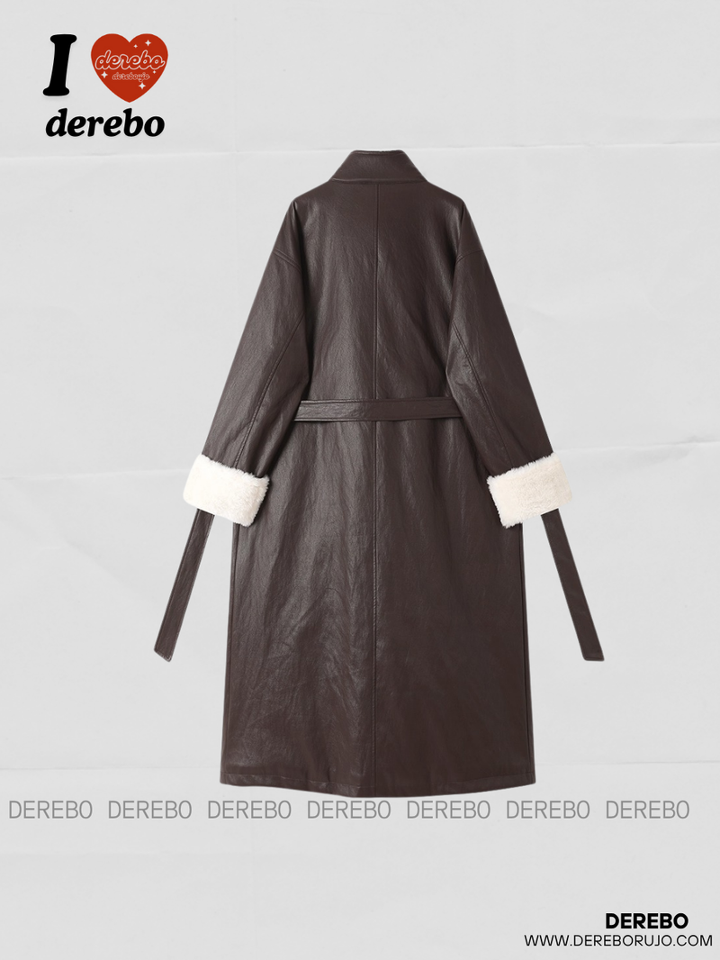 Signature Leather Warm Long Coat