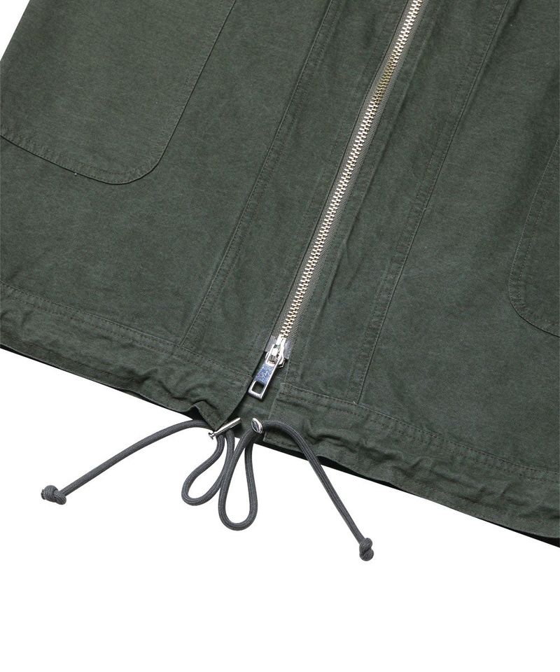 WASHED 2WAY ZIP SKIRT_KHAKI