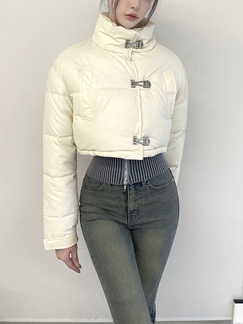 1096. Buckle leather short padding jp (2color)