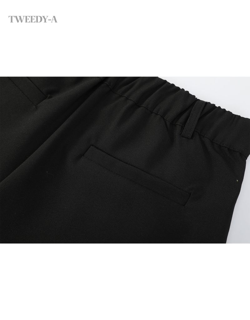 Basic Gold Length Highlighted Skirt Pants Black