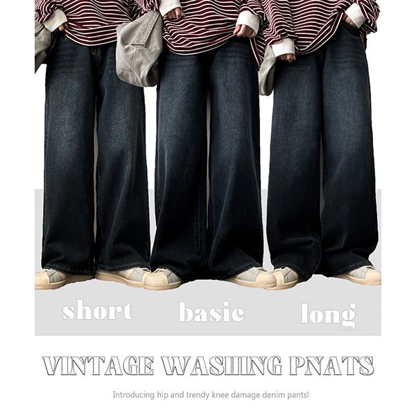 Verodat washed wide denim pants