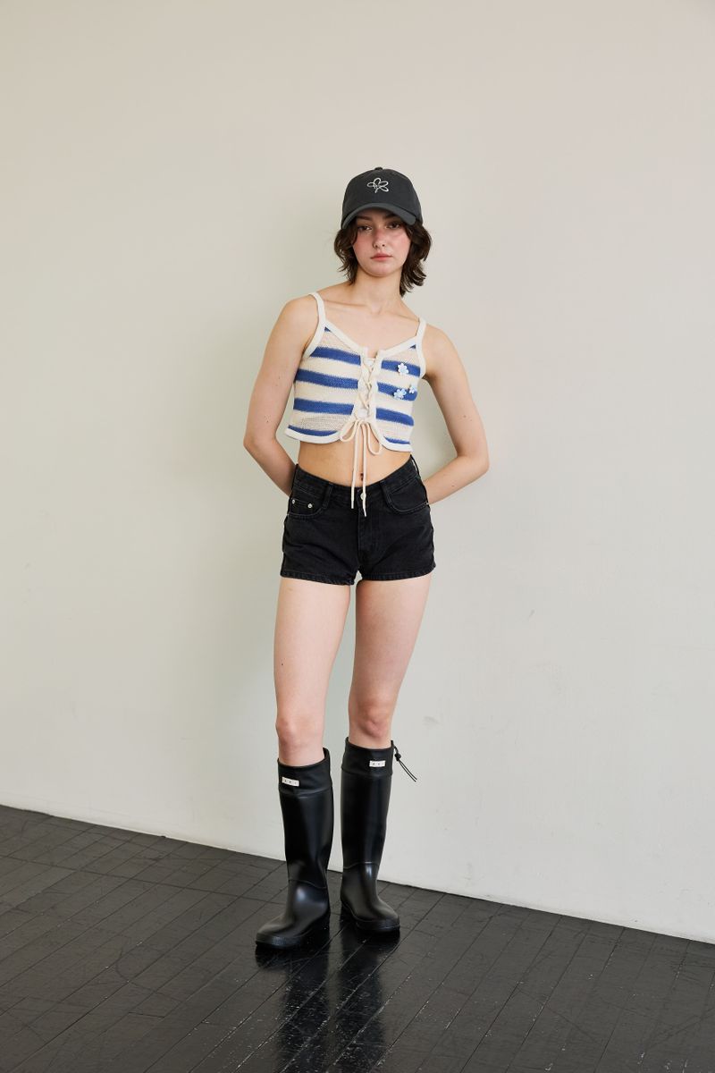 PEPPY MICRO DENIM SHORTS / BLACK