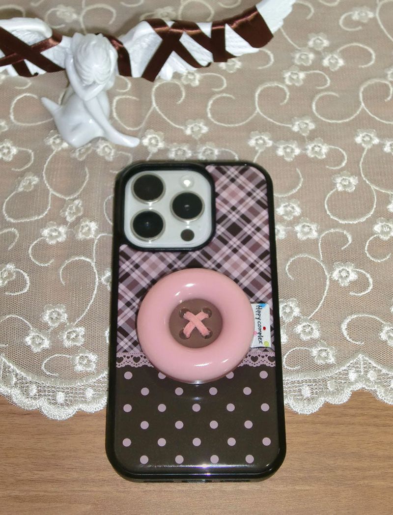 Hippy Complex（ヒッピーコンプレックス）の「【MagSafe】ビンテージパッチケース_ピンクブラウン（スマホグッズ/小物）」