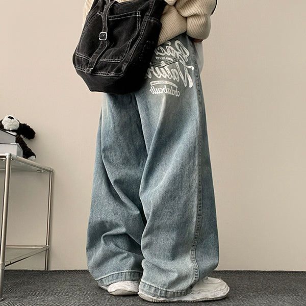 hijjoo(ハイチュー)の「Nenti Bag Printed Washing Wide Denim Pants(Pants)」