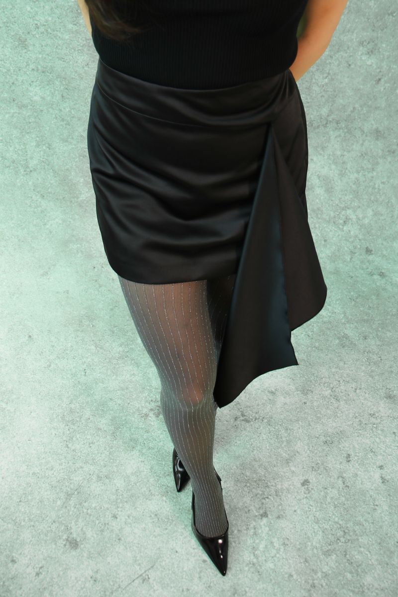 sparkle pinstripe tights (gray)