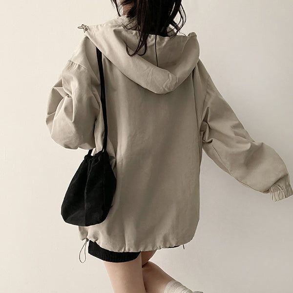 hijjoo(ハイチュー)の「Barlock Oversized Fit Big Hood Zip-Up Bomber Jacket(Jackets/Outerwear)」