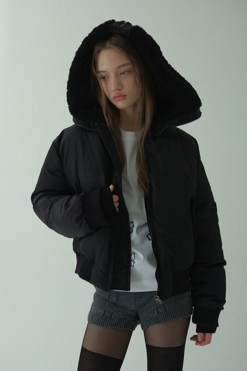 HOODED FLIGHT JUMPER_BLACK