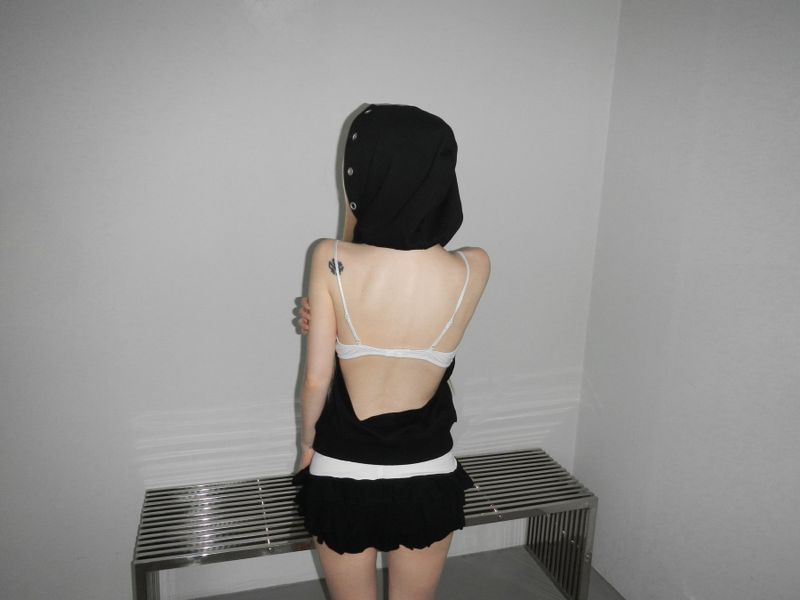 puching backless hoodie(3 color)
