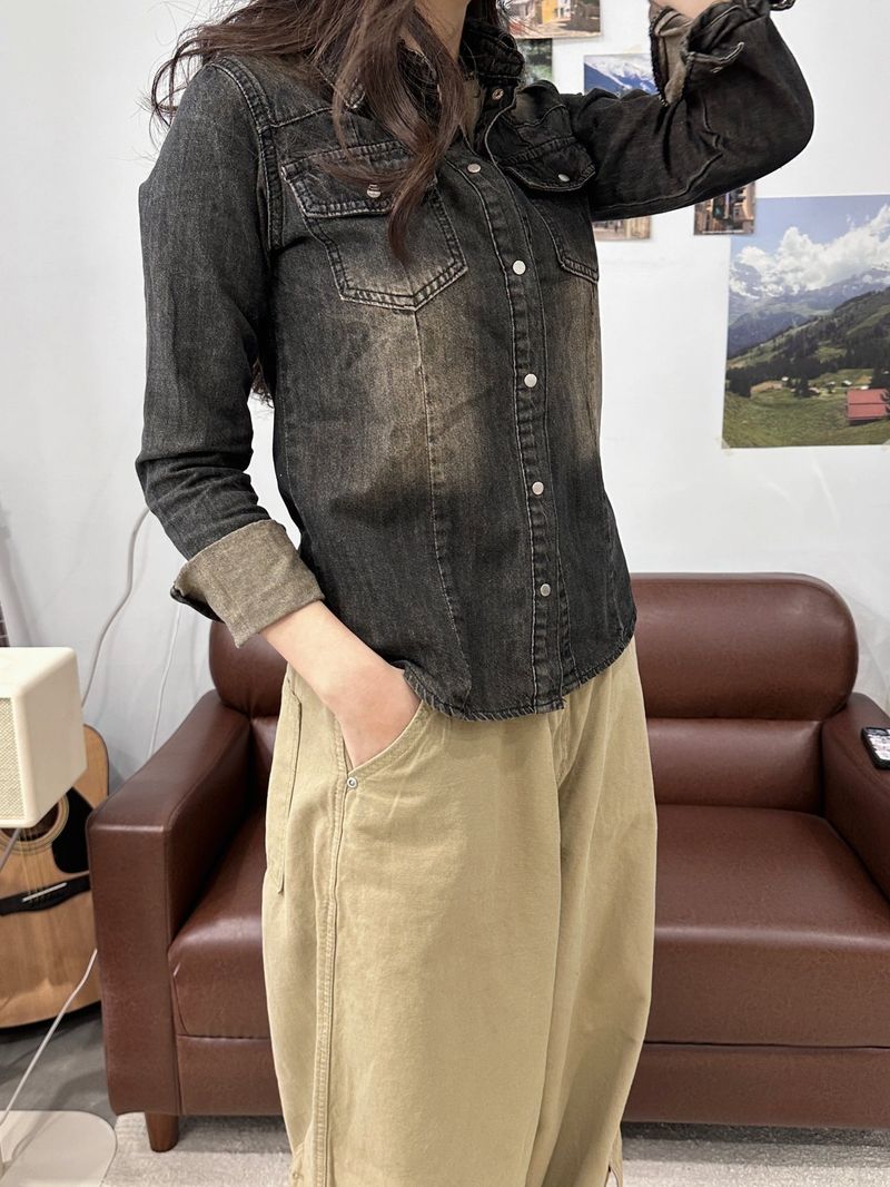 WESTERN WASHING DENIM SHIRTS