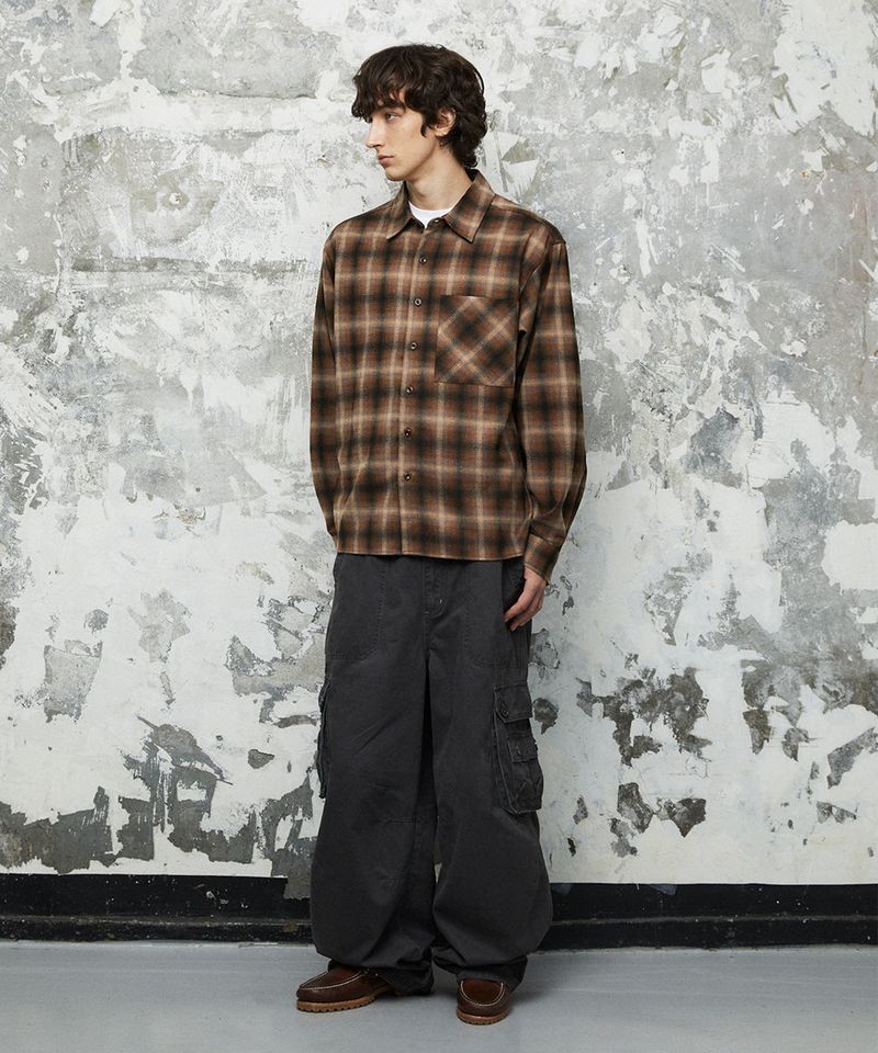 FLANNEL CHECK SHIRT_BROWN